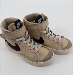 Nike Blazer Mid 77 Size 12C Toddler Shoes Tan Black Leather High Top